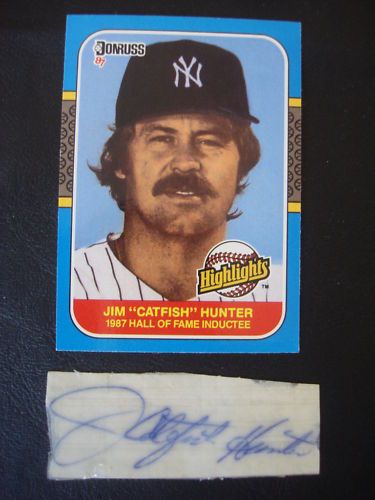 Catfish Hunter Cut Signature With Card  