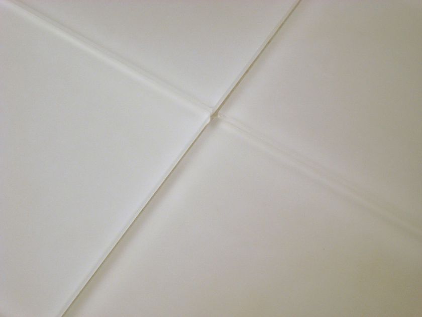 FROSTED WHITE 6X6 GLASS BACKSPLASH TILE   SAMPLE  