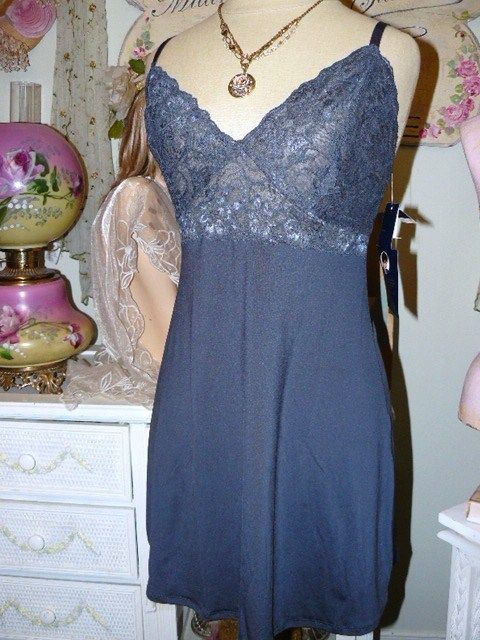 New DELTA BURKE Granite Gray LACE Chemise NIGHTGOWN 3X  