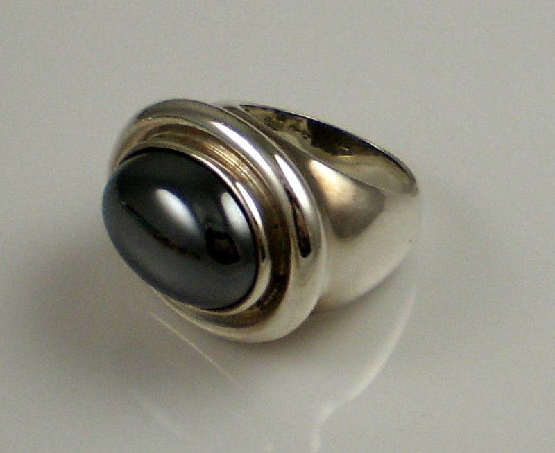 Tiffany & Co Vintage Rare Sterling Silver Hematite PALOMA PICASSO Ring 
