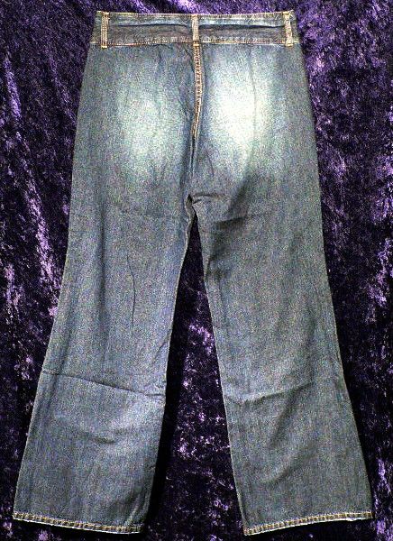 VICTORIAS SECRET HIPSTER WIDE LEG LONDON BLUE DENIM JEANS 6 R L 31 33 