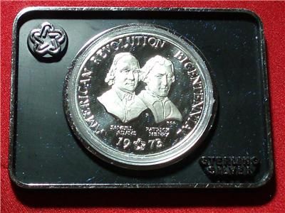 1973 Bicentennial Commemorative Unite Colonies Adams Henry Silver 