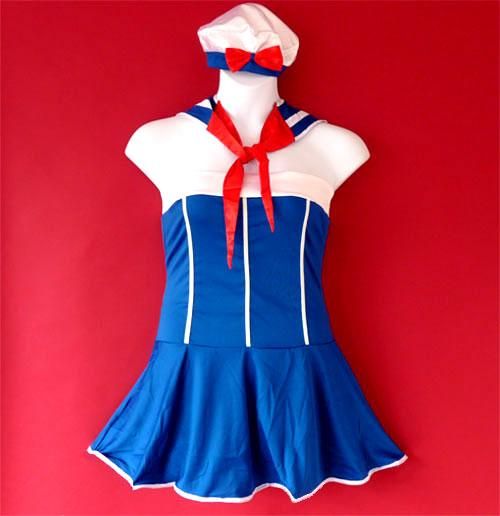 Plus Size Woman Anchor Away Sailor Costume Blue XXXL  