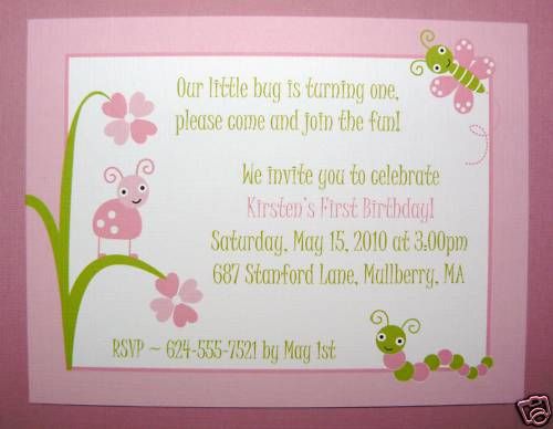 25 Adorable Baby Bugs First Birthday, Shower Invitation  