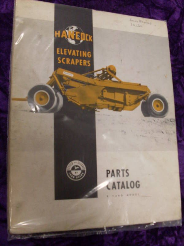 Hancock Elevating Scraper 8 Yard Model Parts Manual  