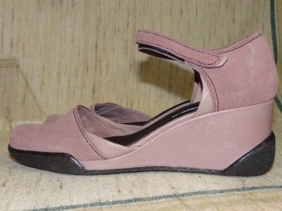 CLOUD 9 NINE WEST Tristan Mauve Rose Suede Platform Wedge Size 7 1/2 M 