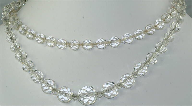 SEPARATE VINTAGE 1930S CLEAR CRYSTAL NECKLACE  