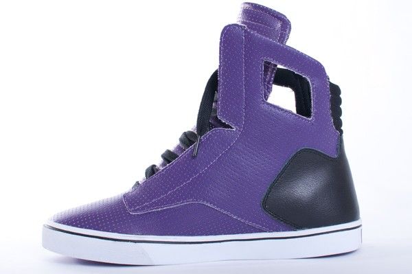 NEW MENS RADII NOBLE PURPLE BLACK PERFORATED HIGH TOP SNEAKERS SHOES 