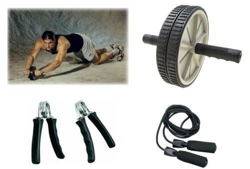 Boxing Training SET AB Wheel + Hand Grips + Jump Rope  