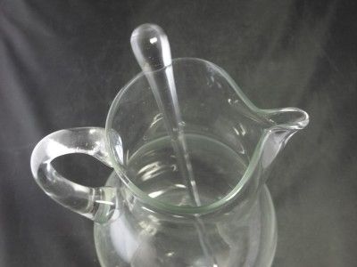   Clear Glass Cocktail Pitcher Glass Drink Beverage Stirrer Stir Stick