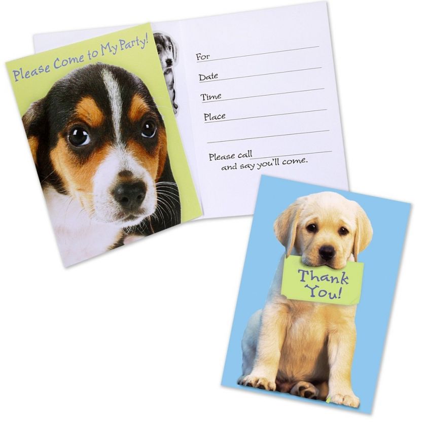 PUPPY PARTY INVITATIONS THANK YOU CARDS ~ Birthday Supplies 