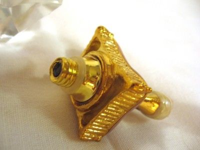 Dresser Perfume Bottle Cinderella Slipper Glass Gold Tone