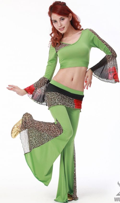 c207 new belly dance costu me 2 pcs top pants