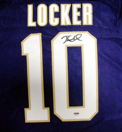 JAKE LOCKER AUTOGRAPHED SIGNED UW HUSKIES PURPLE JERSEY ROOKIEGRAPH 