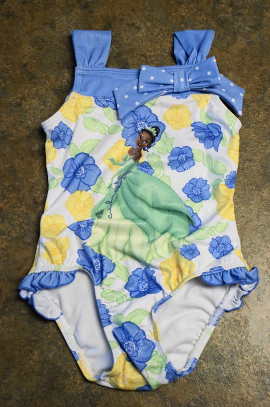 New  PRINCESS TIANA Floral Swimsuit XXS 2/3  