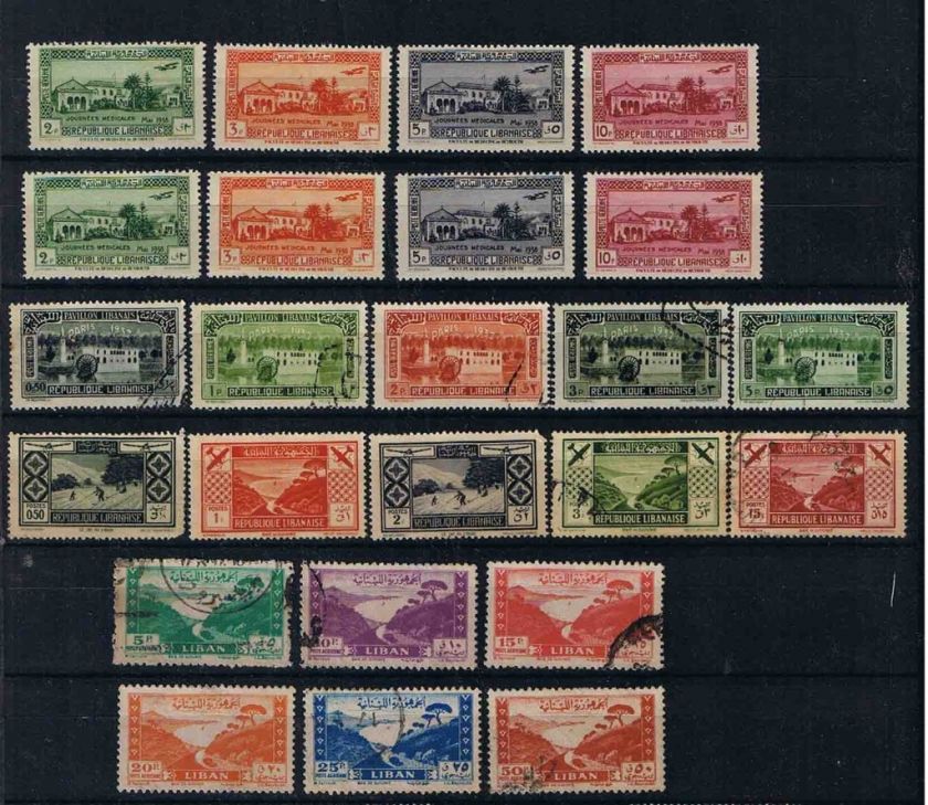 LEBANON 1930,1936 7,1938 1947 REPUBLIQUE LIBANAISE LOT  