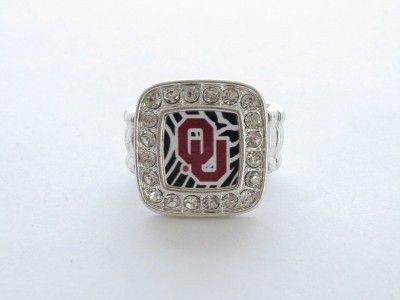 Officially licensed Oklahoma Sooners Zebra Print Stretch Ring