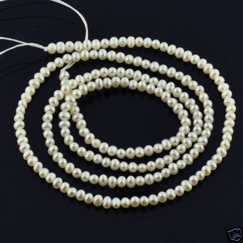 FW Cultured Cream White Seed Pearl Bead 16 Strand  