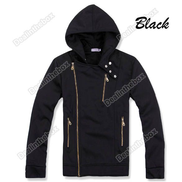 New Mens Slim Top Designed Sexy Hoodies Coat & Jacket 3 Color 4 Size 