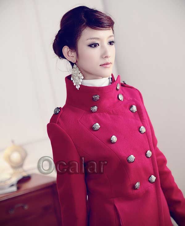 Hot Woolen Blend Long Trench Surcoat Coat Outerwear Warmer Overcoats 