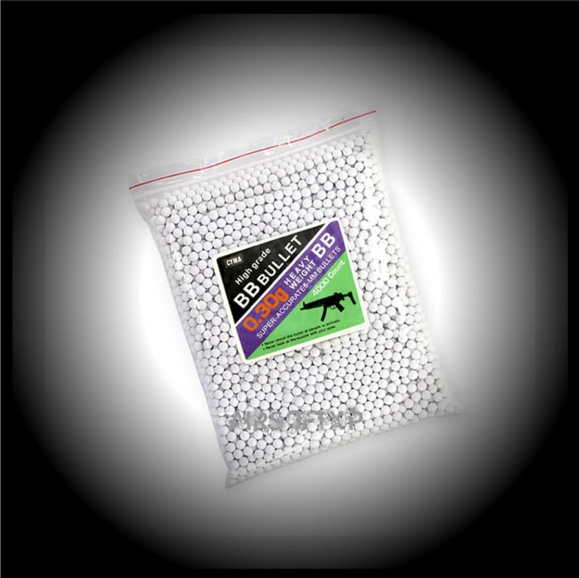   Grade 6mm Seamless .30g Airsoft BB 4000 count bbs White .30  