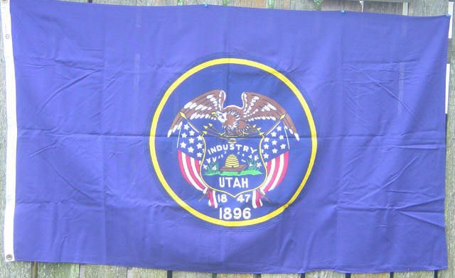 LARGE HEAVY COTTON UTAH FLAG DEFIANCE FLAG US  