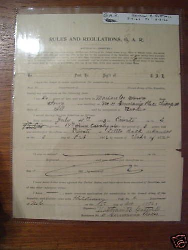 1900 Application GAR Membership Nathan Gotsell  