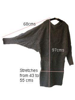   with wool shampoo size cms hip ttl length sleeve one size 43 55 97 68