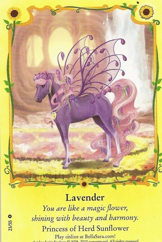 BELLA SARA SUNFLOWERS NON FOIL CARD#23/55 LAVENDER  