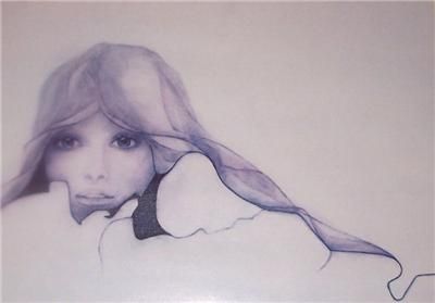 1974 CHRISTINE ROSAMOND BLUE ICE ART LITHO FRAMED  