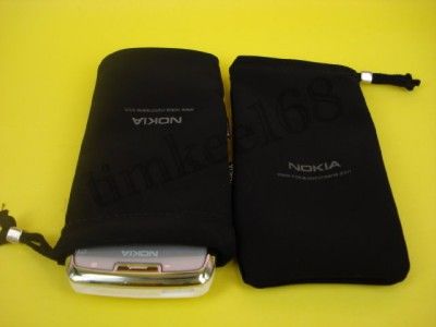 Black Suede Pouch Case Cover for Nokia E52, E63  