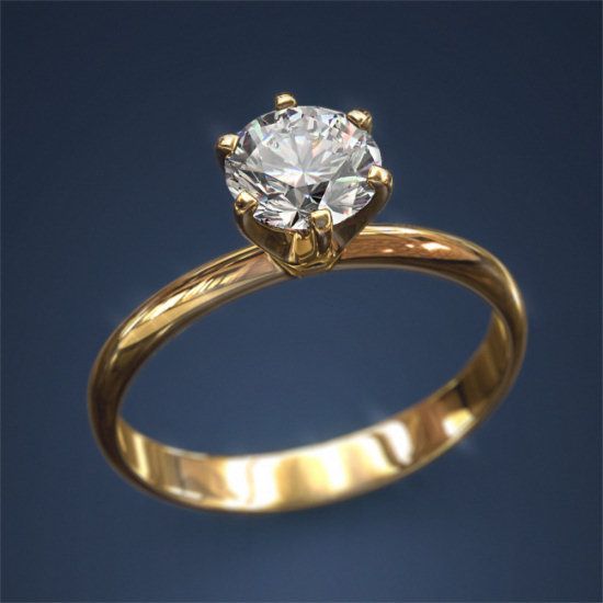 Diamond Engagement Ring 1.3 Carat F SI3 14 K European Jewlry Solitaire 