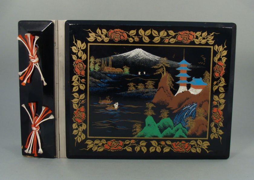 VINTAGE JAPANESE LACQUER MUSICAL PHOTO ALBUM PRISTINE  