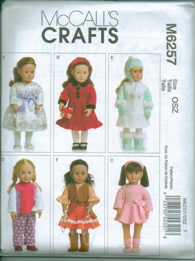 McCalls American Girl 18 Doll Clothes Sewing Pattern  