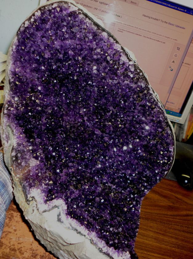 DARK AMETHYST CRYSTAL CLUSTER GEODE FROM URUGUAY  