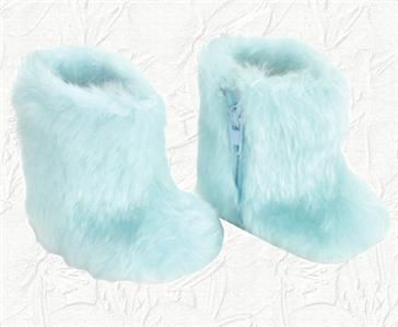 Doll Clothes Boots Furry Aqua Fit American Girl & 18 Dolls  