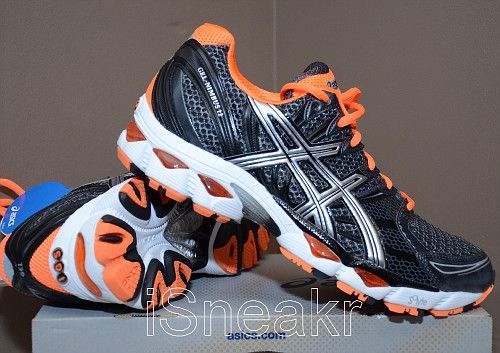 ASICS GEL NIMBUS 12 CHARCOAL/LTNG/NEON ORANGE T045N7493  