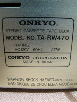 ONKYO TA RW470 DUAL AUTO REVERSE CASSETTE SUPER CLEAN  