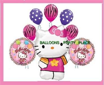 HELLO KITTY ZEBRA PINK balloons party supplies birthday  