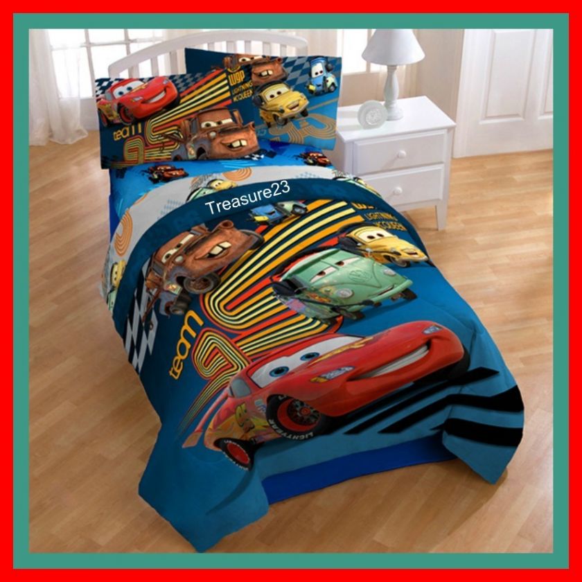 Disney CARS 2 Twin Bed Bedding Set Comforter Sheet Set  