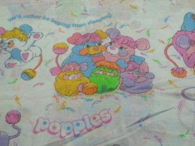 Vintage 1986 POPPLES CHARACTER BED SHEET fantastic shape  