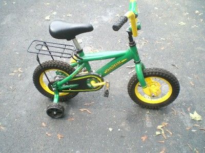 JOHN DEERE CHILDS BICYCLE REMOVABLE TRAINING WHEELS  