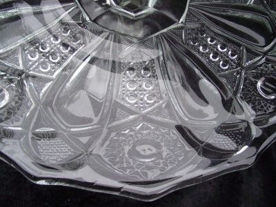 Elegant Vintage Cut Etched Glass EAPG Pedastal Cake Stand  