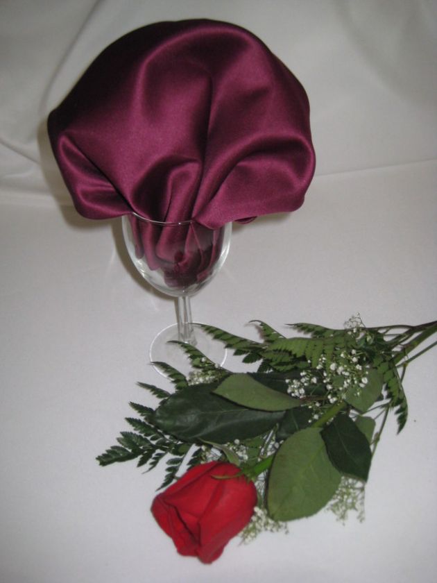 100 SATIN SANGRIA WEDDING CATERING NAPKINS 20 X 20  