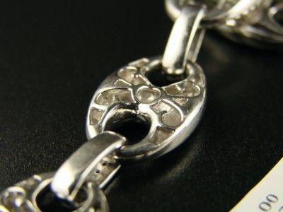 14K WHITE GOLD DIAMOND ANCHOR LINK CHAIN FRANCO 20 CT  