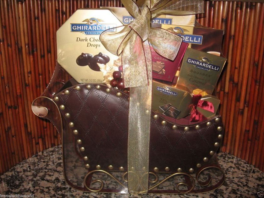   Holiday Chocolate Gift Houdini Ghirardelli Sleigh Gift Basket  