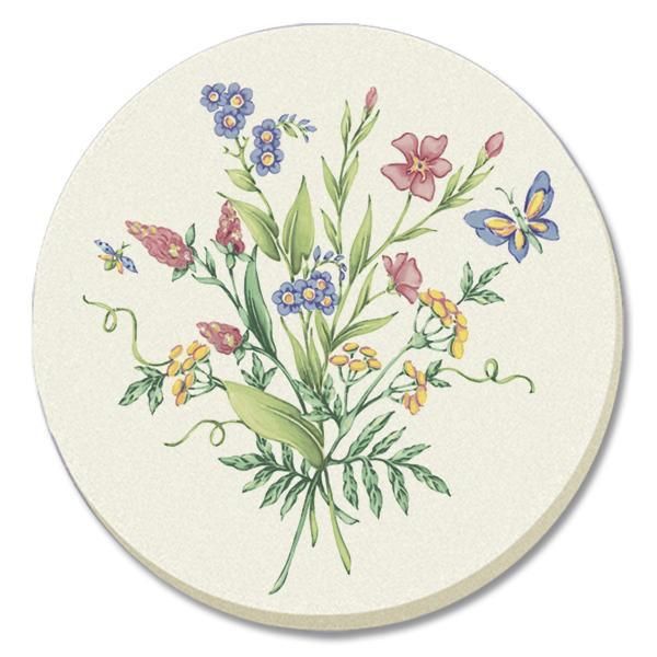 CORELLE MY GARDEN /SUMMER FLORAL STONEWARE COASTER SET  