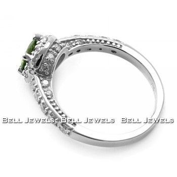 87ct VS2 GREEN DIAMOND ENGAGEMENT RING 14K WHITE GOLD  