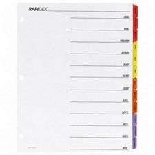 New Monthly Index Tabs Dividers Color Coded # 21906  