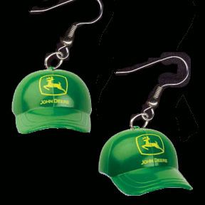 BIG Funky JOHN DEERE HAT CAP EARRINGS Mini Farm Jewelry  